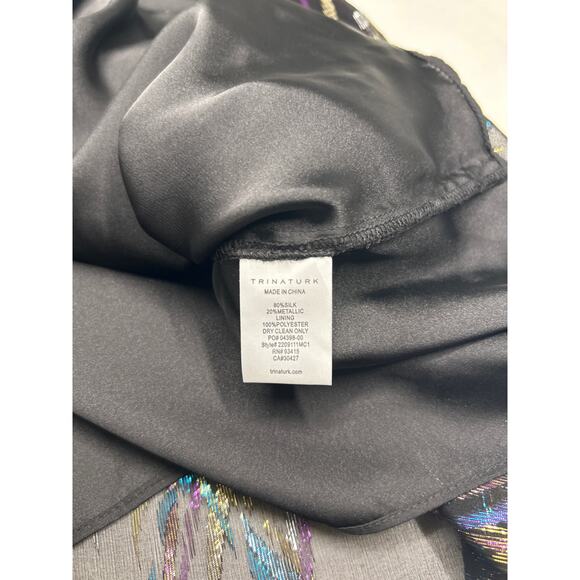 TRINA TURK Ambrosial Top Blouse in Black Multi. Size S. - Picture 9 of 9